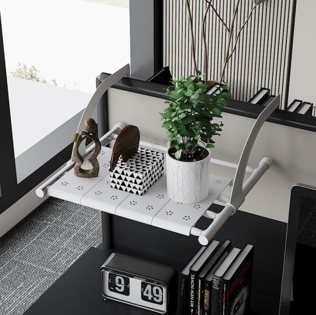 Office White Adjustable Width Storage Rack